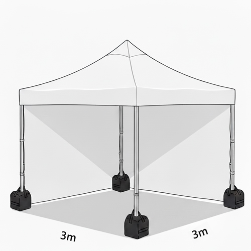 >Folding tent 3×3 m (300 Euro each)
